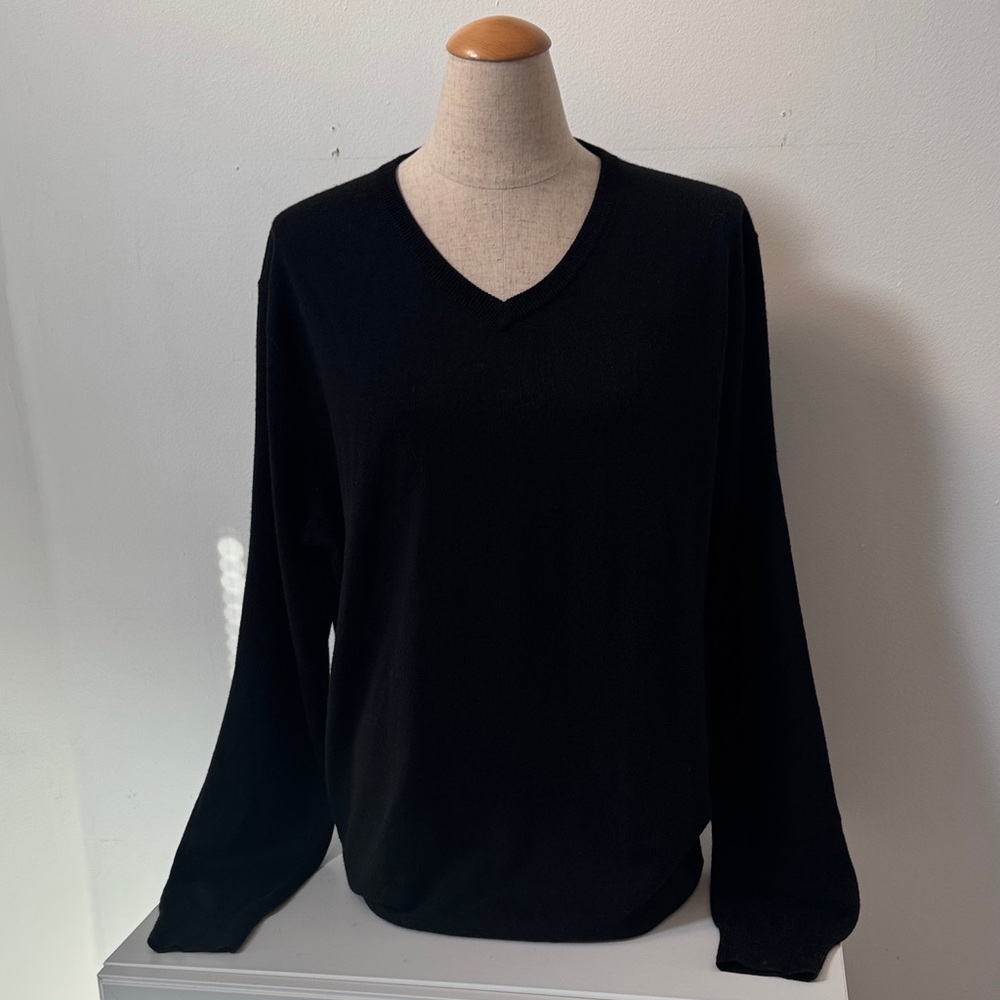 J Crew Classic Black V-Neck Sweater- LT